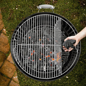 BBQ-Yummy 22inch hinged grate dimensions highlighted for precise Weber fit