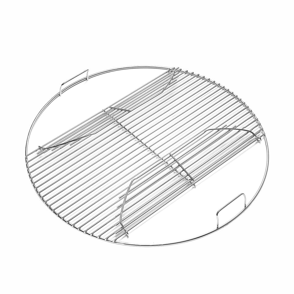 BBQ-Yummy Weber 22inch hinged cooking grate with side handles for easy charcoal access