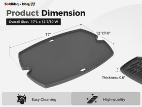 bbq777 easy-clean surface simplifies grease removal after grilling
