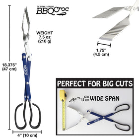 BBQ Croc beveled edges slide easily under food