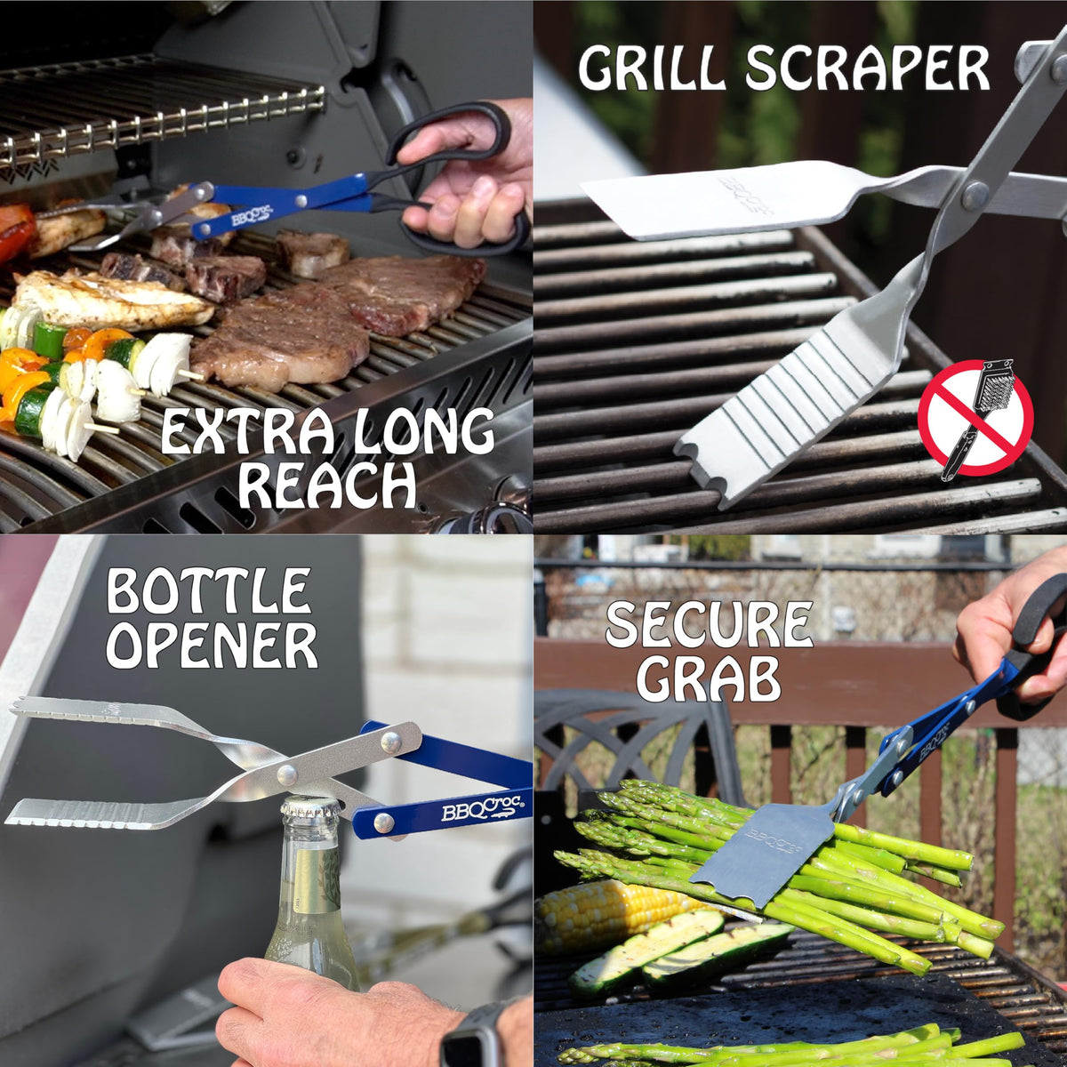 BBQ Croc flipping with spatula blue enables precise turning