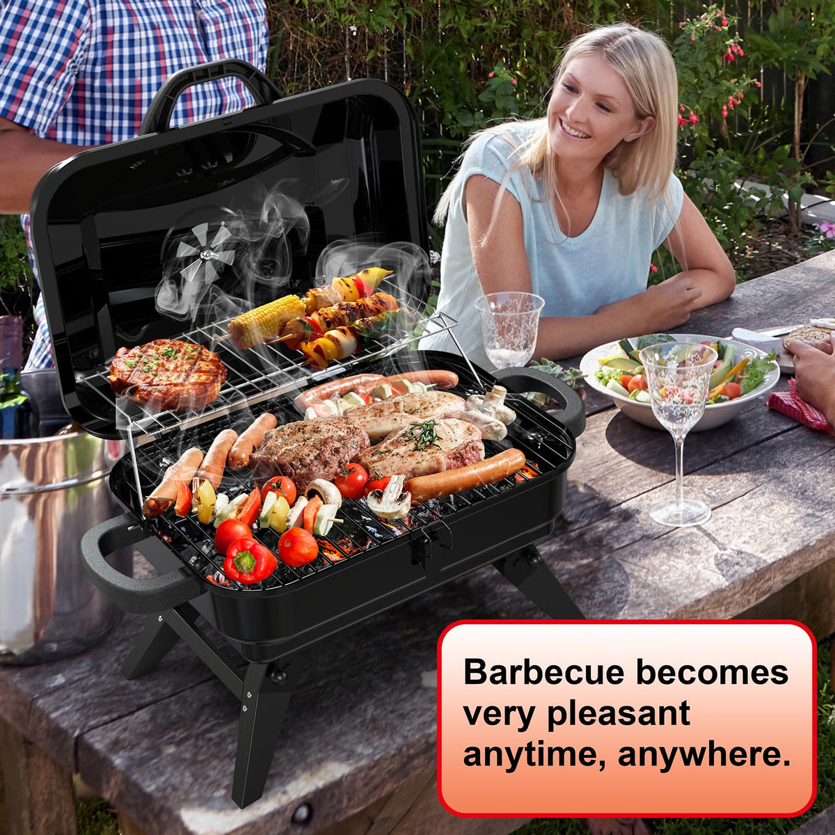 BBQCuker compact cooking area shown for small groups.