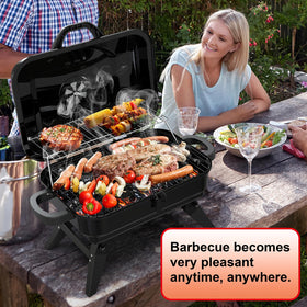 BBQCuker compact cooking area shown for small groups.