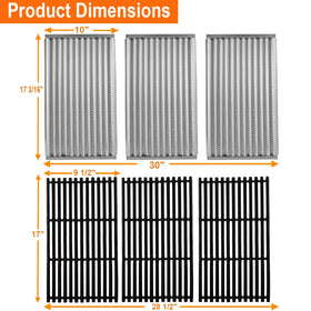 BBQ Future stainless steel cooking grate 3-pack offers durable rust resistance and easy cleaning.