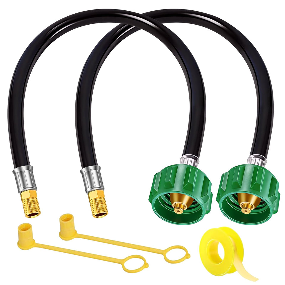 BBQHKCX 15in RV propane hose with 1/4 NPT and QCC1 Type1 connection for easy setup
