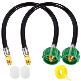 BBQHKCX 15-inch RV propane hose with inverted flare for secure connections.