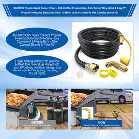 BBQHKCX solid brass fittings ensure secure leak-free connections.