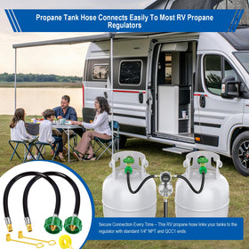 BBQHKCX brass fittings provide secure, leak-proof RV propane connection