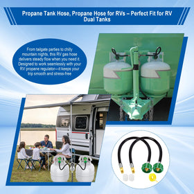 BBQHKCX camping use of propane hose for grill and stove.
