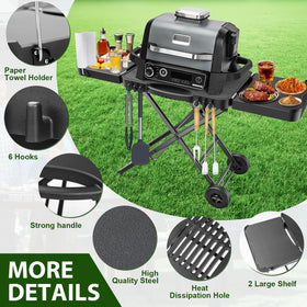 BBQMall stand showing double side shelves for extra prep space