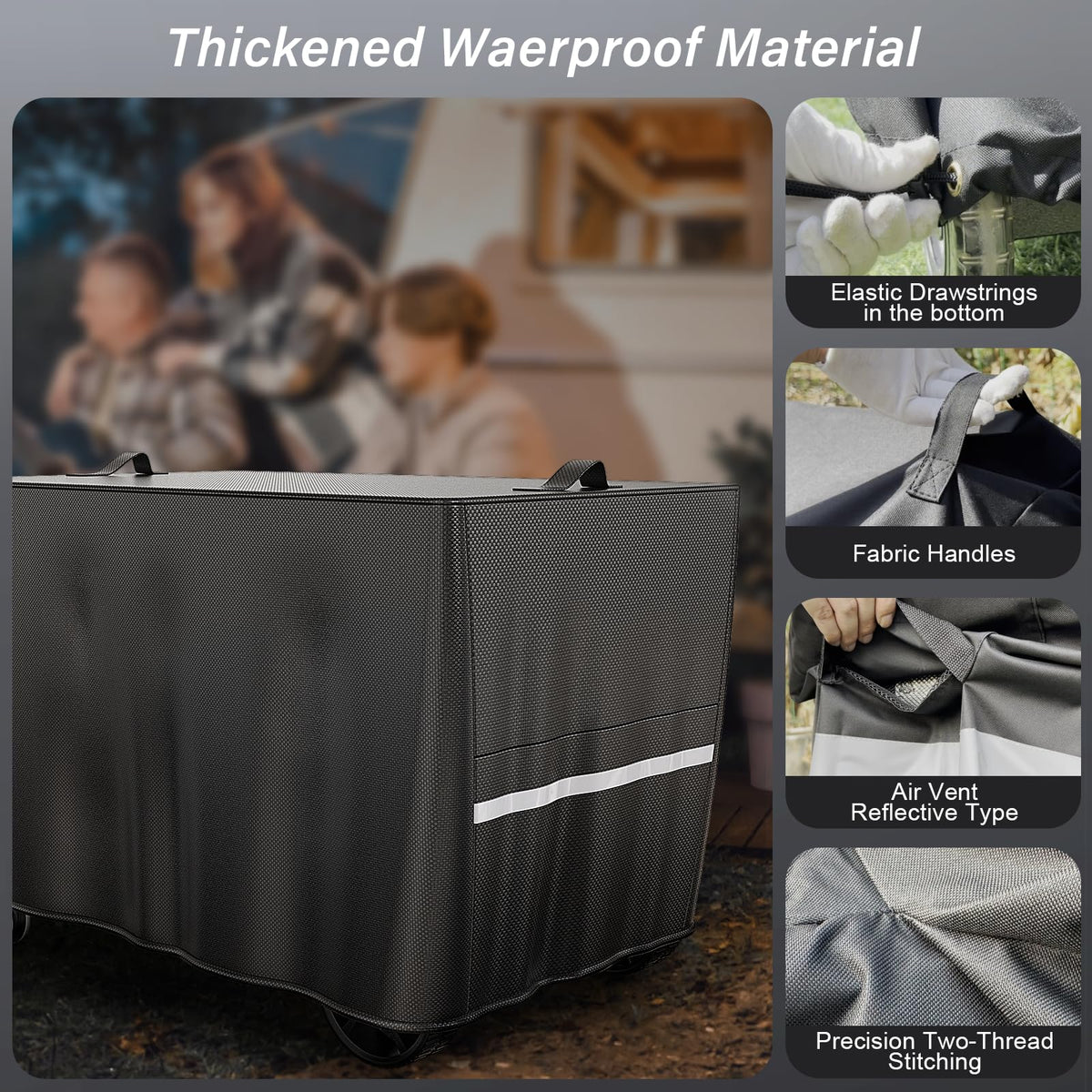 BBQMall pizza oven cart cover waterproof layer keeps surface dry during rain