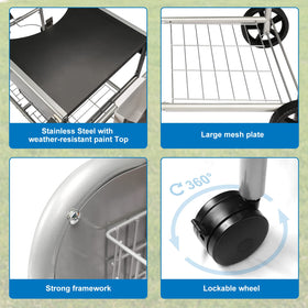 BBQMall top space for grilling gear supports comfortable outdoor cooking.