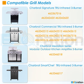 BBQration 17inch stamped stainless emitters display durable construction for long-lasting grilling