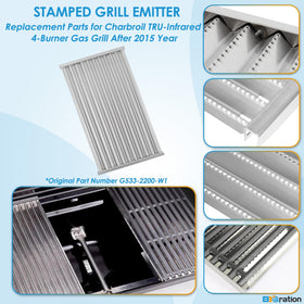 BBQration Char-Broil TRU Infrared 4-burner emitter kit in use for replacement parts.