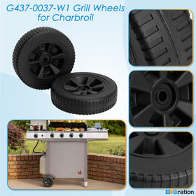 BBQration 7-inch wheels compatible with Nexgrill, Kenmore, Thermos models.
