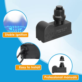 BBQration DHLG-12 push button ignition detail with responsive action