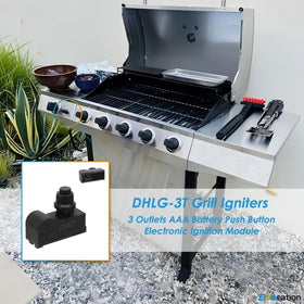 BBQration DHLG-3T 3-outlet ignition button speeds reliable lighting.