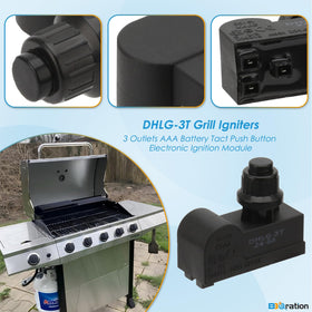 BBQration DHLG-3T packaging shows replacement parts contents.
