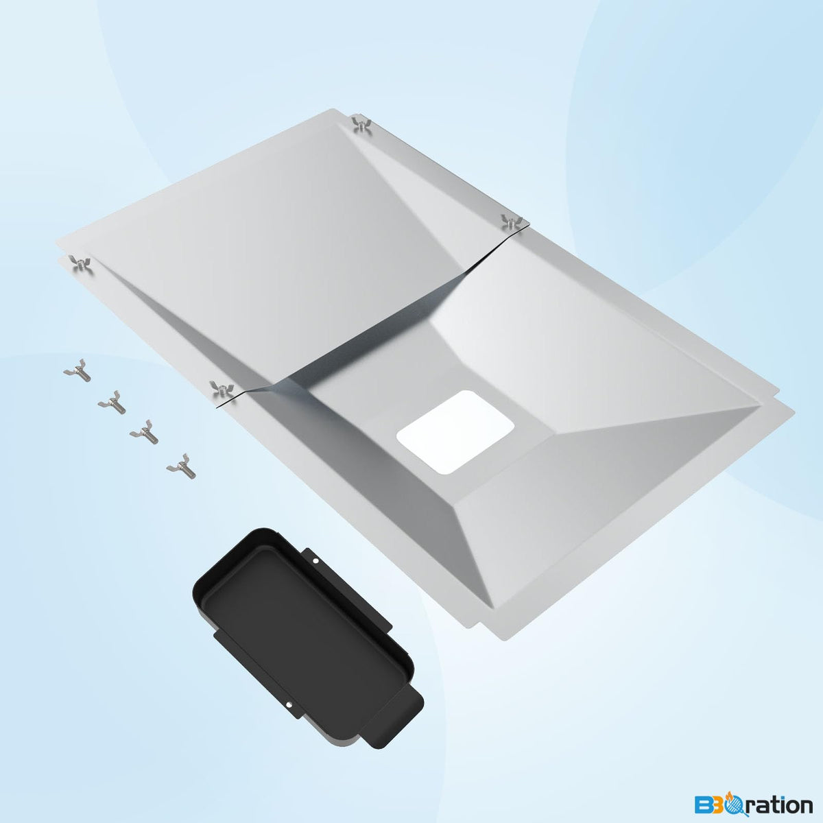 BBQration grilling accessory helps organize drips, reducing mess between cooks and after meals.
