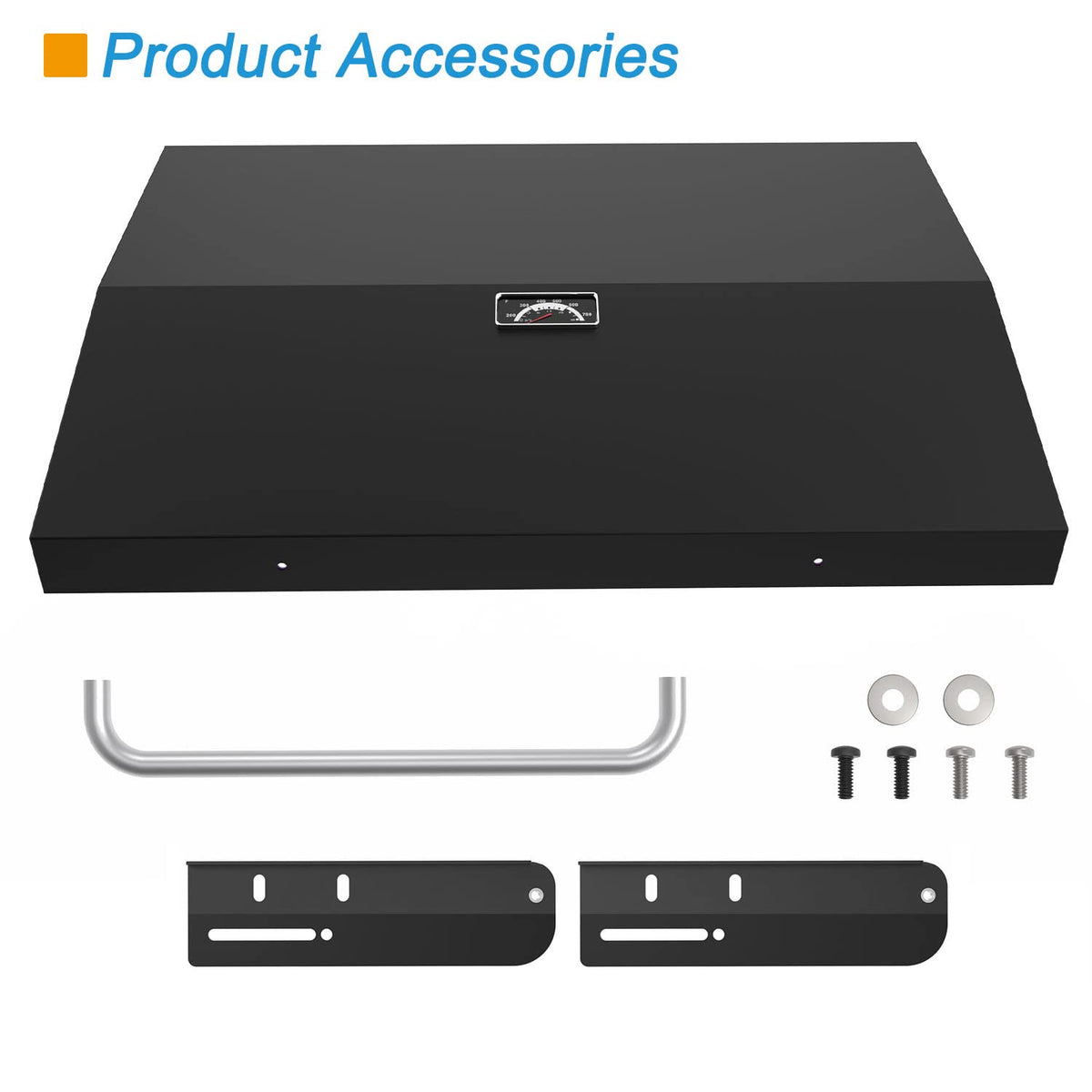 BBQration hinge lid enables hands-free operation on a 36-inch griddle.