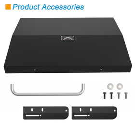BBQration hinge lid enables hands-free operation on a 36-inch griddle.