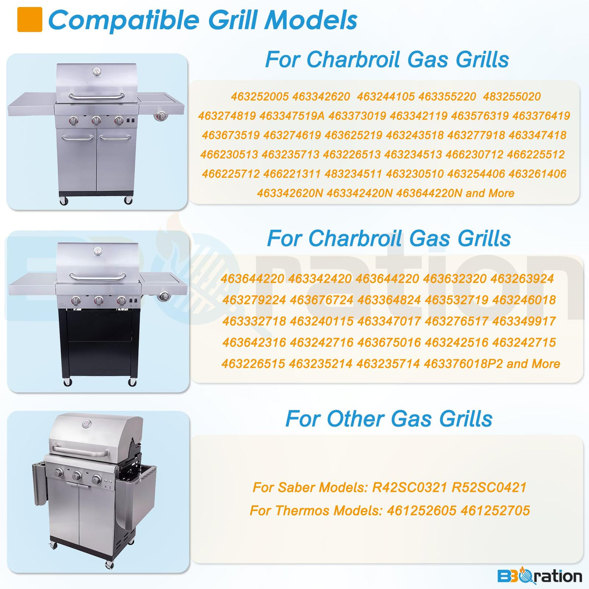 BBQration G416-0015-W1 grease pan replacement, side view for smooth swaps