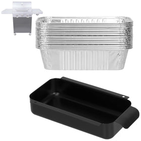 BBQration grease pan for Charbroil shown front view, ideal for drip containment