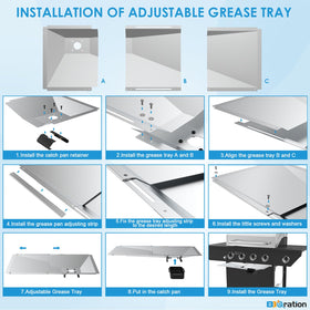 BBQration grease tray replaces Charbroil, Dyna Glo, Kenmore parts.