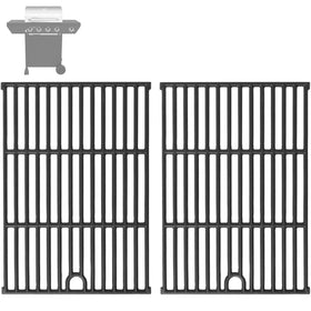 BBQration 2-pack matte cast iron grill grates for Nexgrill, durable searing surface.