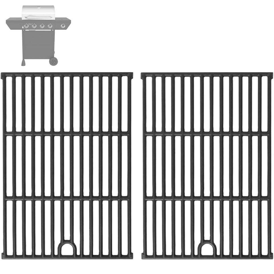 BBQration 2-pack matte cast iron grill grates for Nexgrill, durable searing surface.