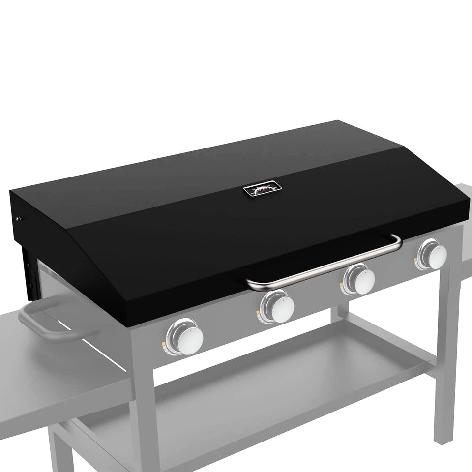 BBQration hinged lid for Blackstone 36-inch griddle with front access for hands-free operation.