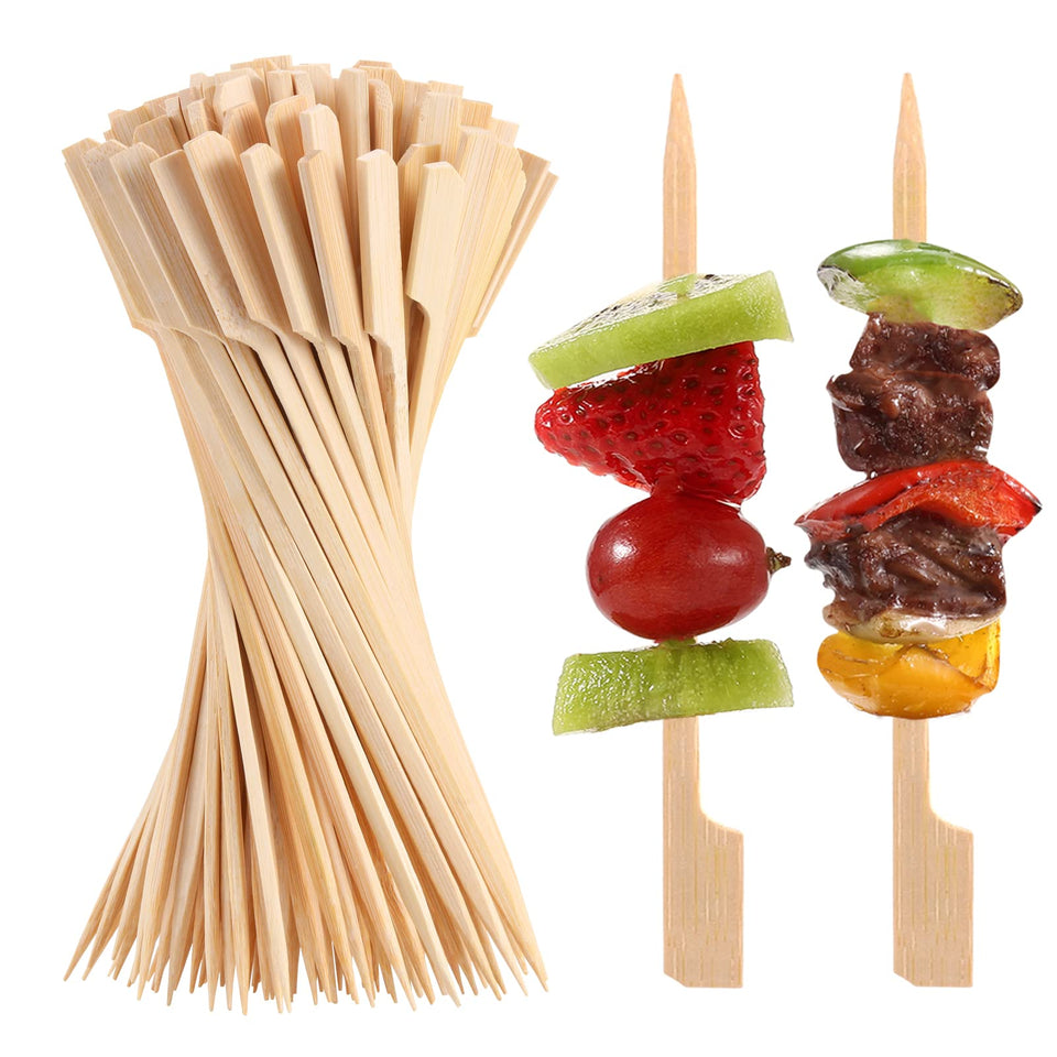 BBQStyle 200-pcs bamboo skewers 3.5 inch ready for appetizers and kebabs.
