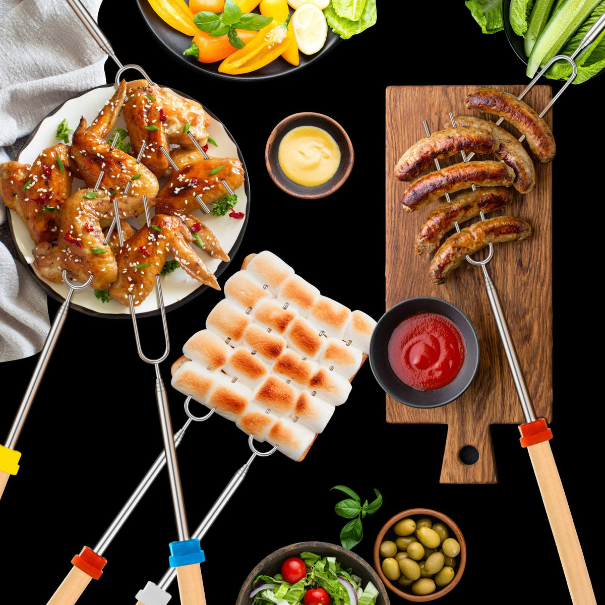 BBQStyle collapsible design stores compactly after campfire adventures.