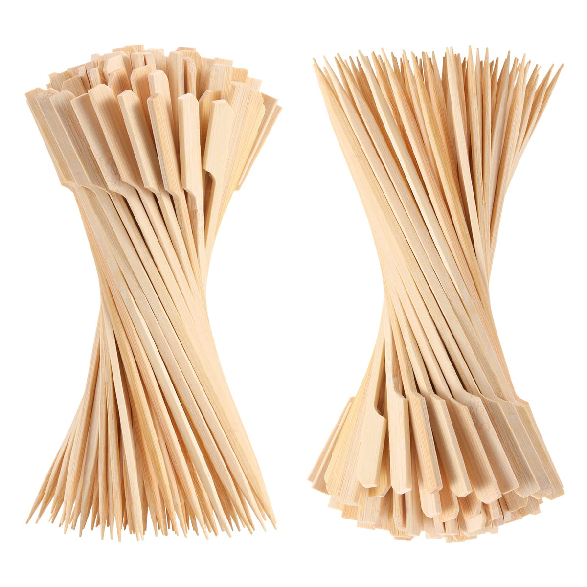 BBQStyle natural wooden paddle skewers elevate charcuterie and catering setups.