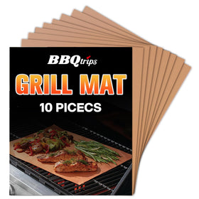 BBQtrips copper grill mat rolled for compact storage