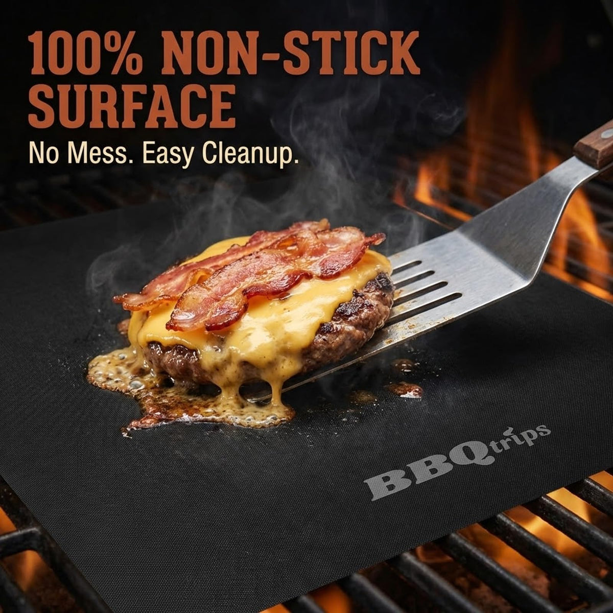BBQtrips grill mats close-up non-stick surface facilitates cooking
