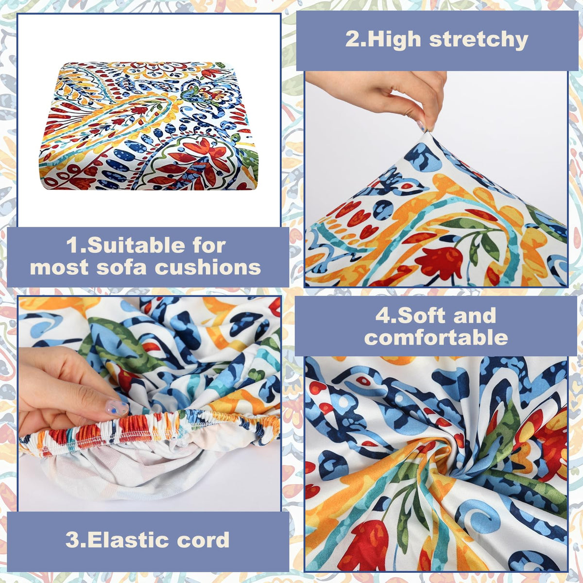 BBSET outdoor paisley cushion cover brightens patio seating while guarding against spills