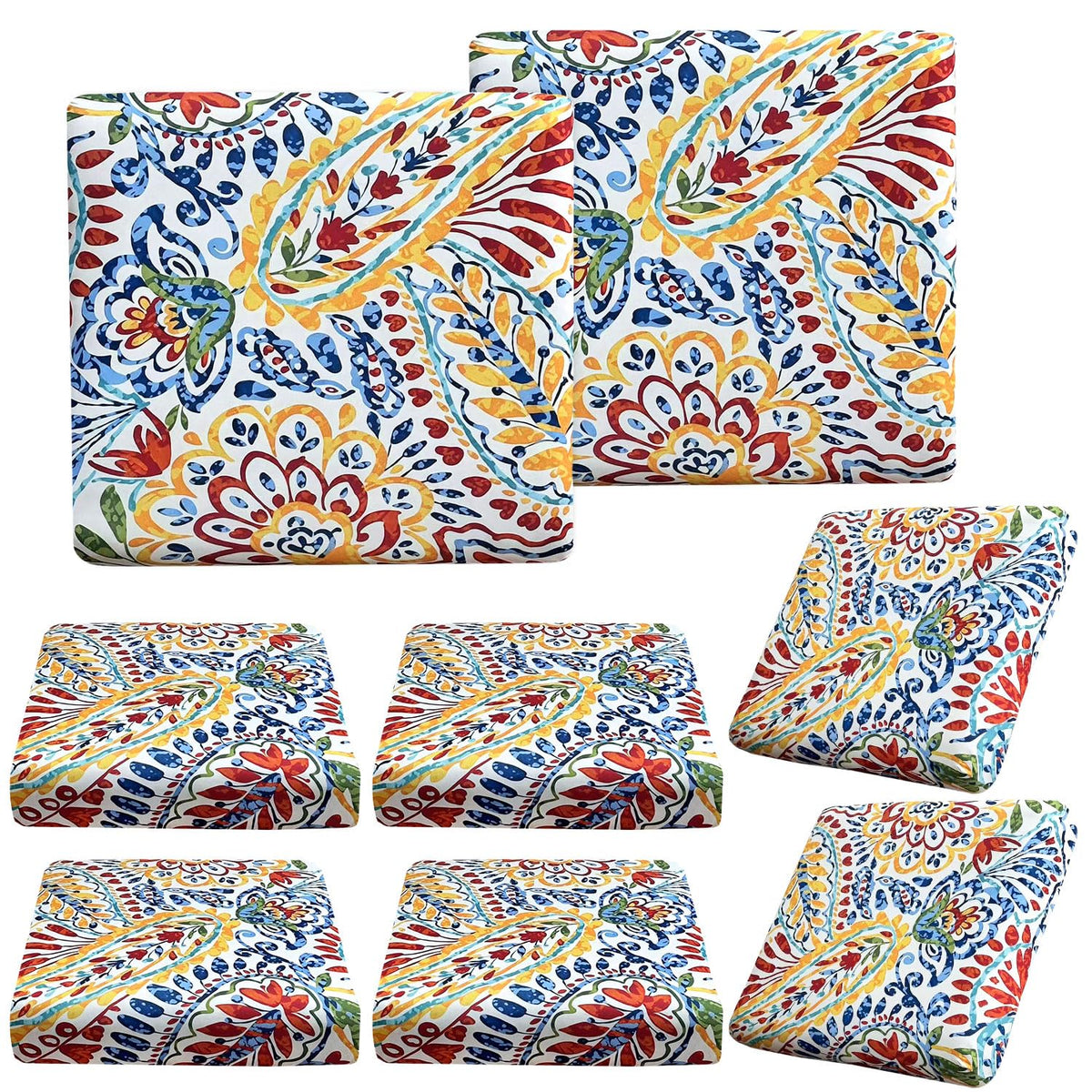BBSET Paisley cushion cover 8pcs on a bright outdoor sofa for a refreshed look and protection
