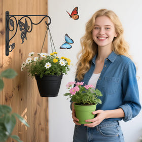 BBTFAA lantern and wind chime hanger enhances outdoor decor