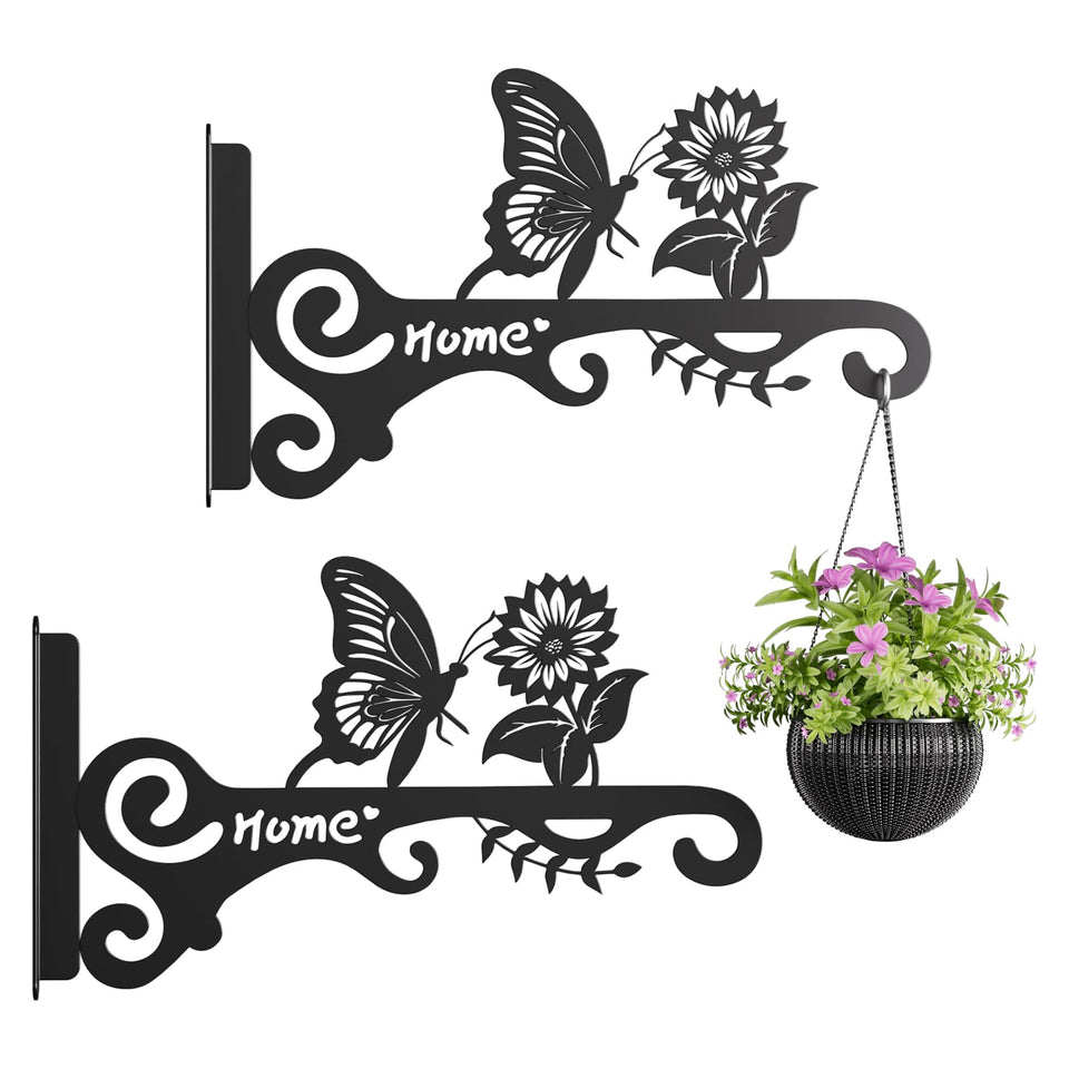 BBTFAA metal plant hooks with butterfly design for stylish indoor decor and plants