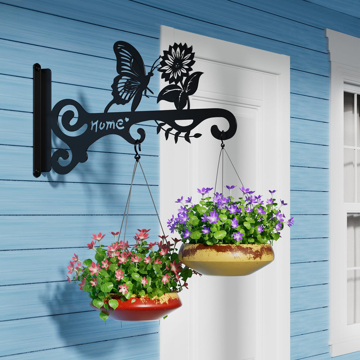 BBTFAA rust-resistant iron hanger supports up to 30 pounds outdoors
