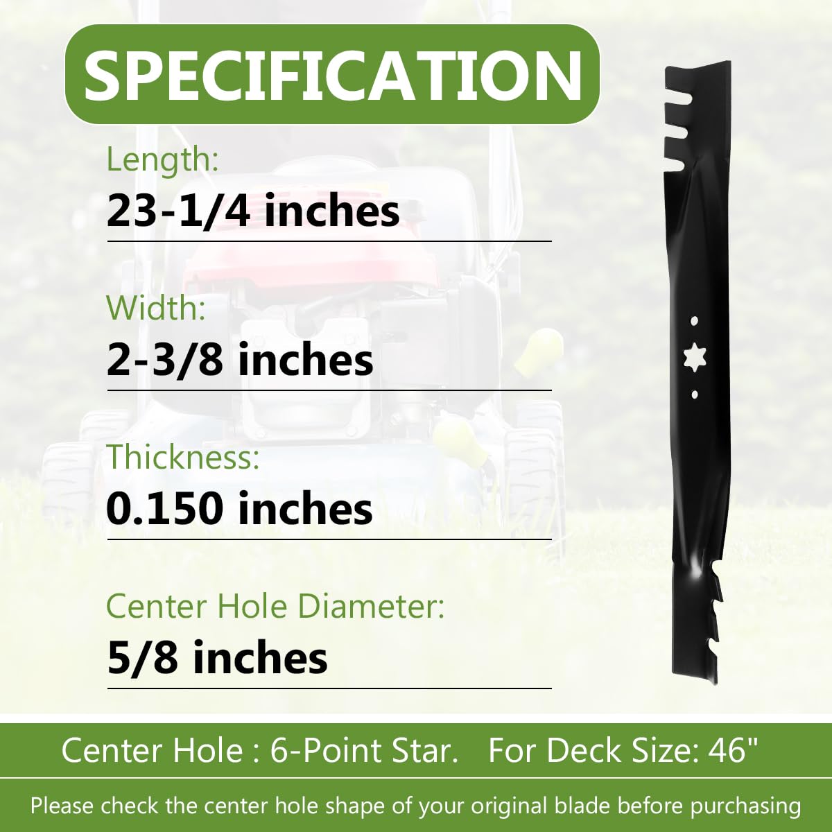 BCQNXX 46-inch deck compatibility graphic illustrating Cub Cadet and Troy-Bilt models