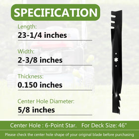 BCQNXX 46-inch deck compatibility graphic illustrating Cub Cadet and Troy-Bilt models