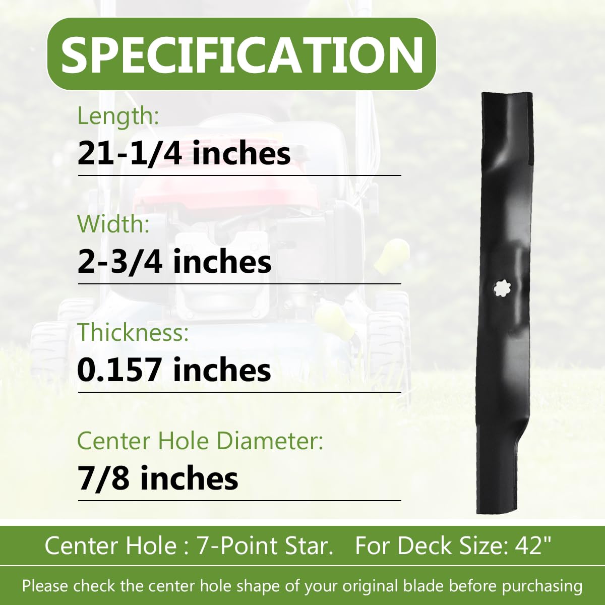 BCQNXX AM141034 two-pack blades ready for replacement in 42-inch mowers