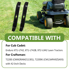 BCQNXX Craftsman 42-inch deck compatible blades for reliable mowing