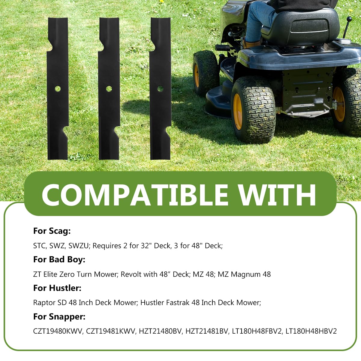 BCQNXX cutting performance demo on grass showing even results