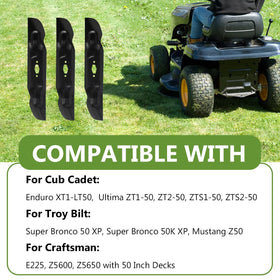 BCQNXX Enduro XT1-LT50 compatibility ensures smooth fits with popular mowers.