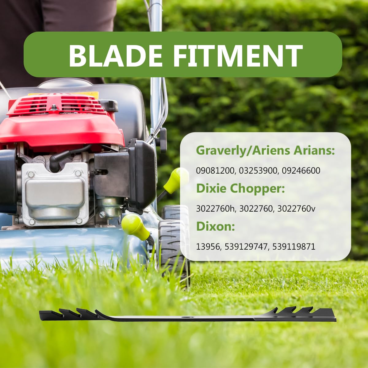 BCQNXX extended cutting surface enhances mulching efficiency in tall grass.