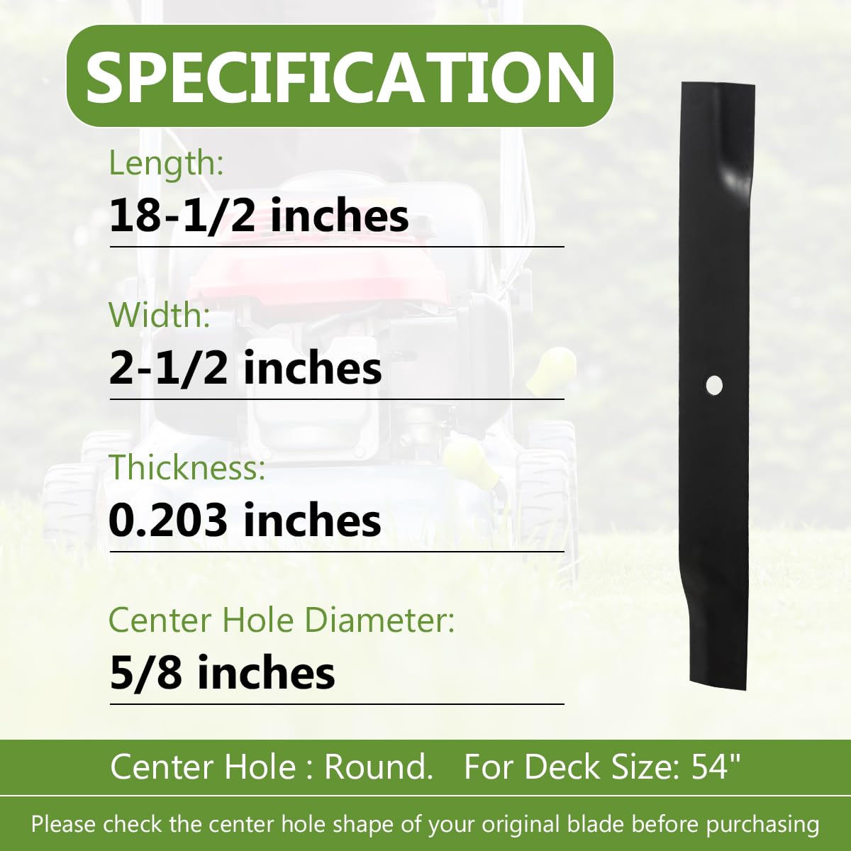 BCQNXX high lift blades 3-pack center hole 5/8 inch