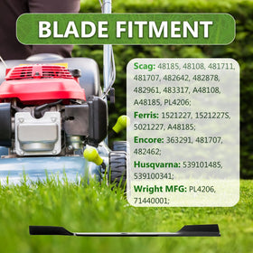 BCQNXX high lift blades mounted on a 36-inch mower deck for a clean cut.